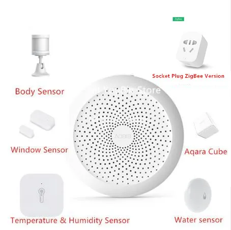 Xiaomi AQARA, комплекты для умного дома, шлюз, концентратор, датчик двери, окна, человеческий беспроводной переключатель, датчик влажности, датчик воды, куб для Apple Homeki D5 - Цвет: 7in1 as picture