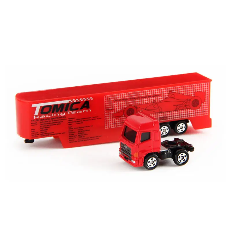 Такара TOMY Tomica транспортный грузовик из металлического сплава, красная модель автомобиля, детские игрушки, оттягивающийся грузовик, игрушки, подарки для детей