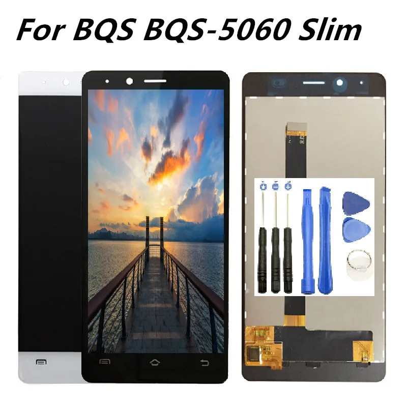 

100% New Quality For BQ BQS-5060 BQS 5060 Slim LCD Display Touch Screen digitizer With Free Tools For BQS 5060 LCD