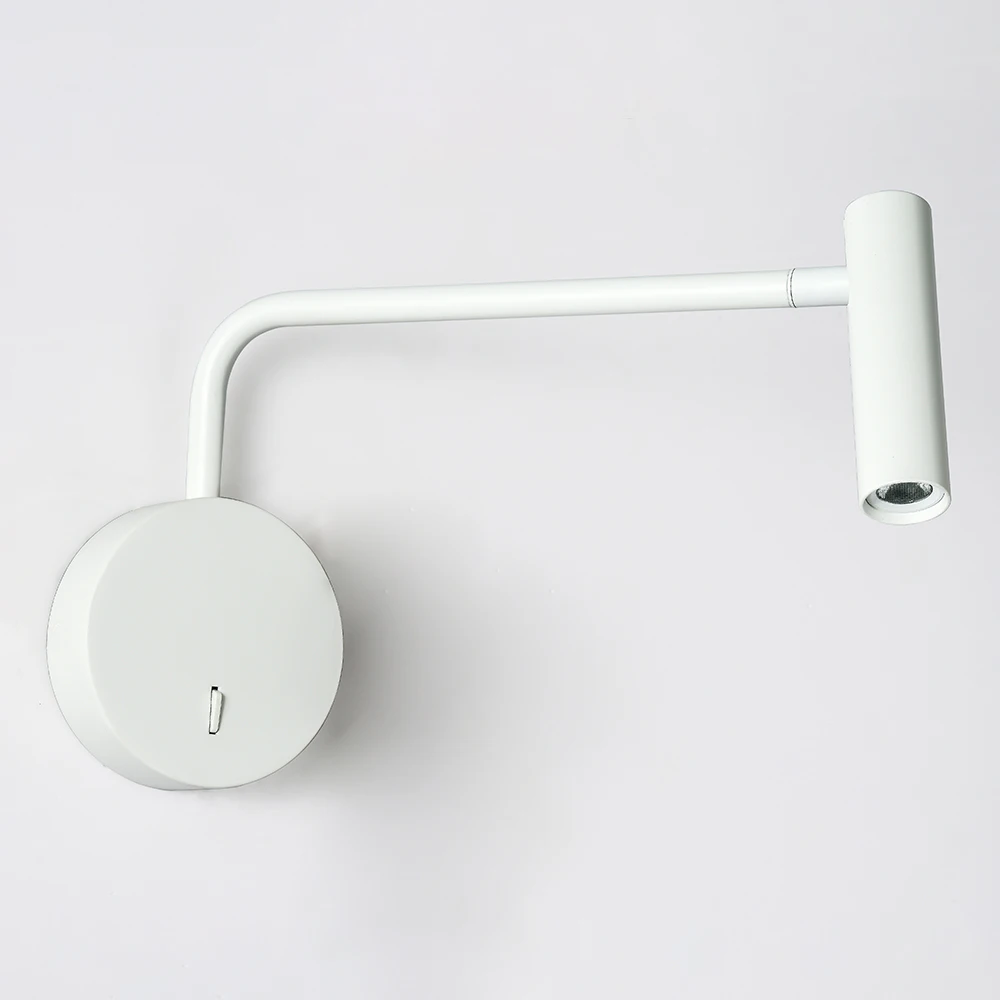 Online ZEROUNO hogar decoración moderna dormitorio lámpara de pared Brazo giratorio con interruptor LED 3W luz de lectura noche para cabecera interior de casa
