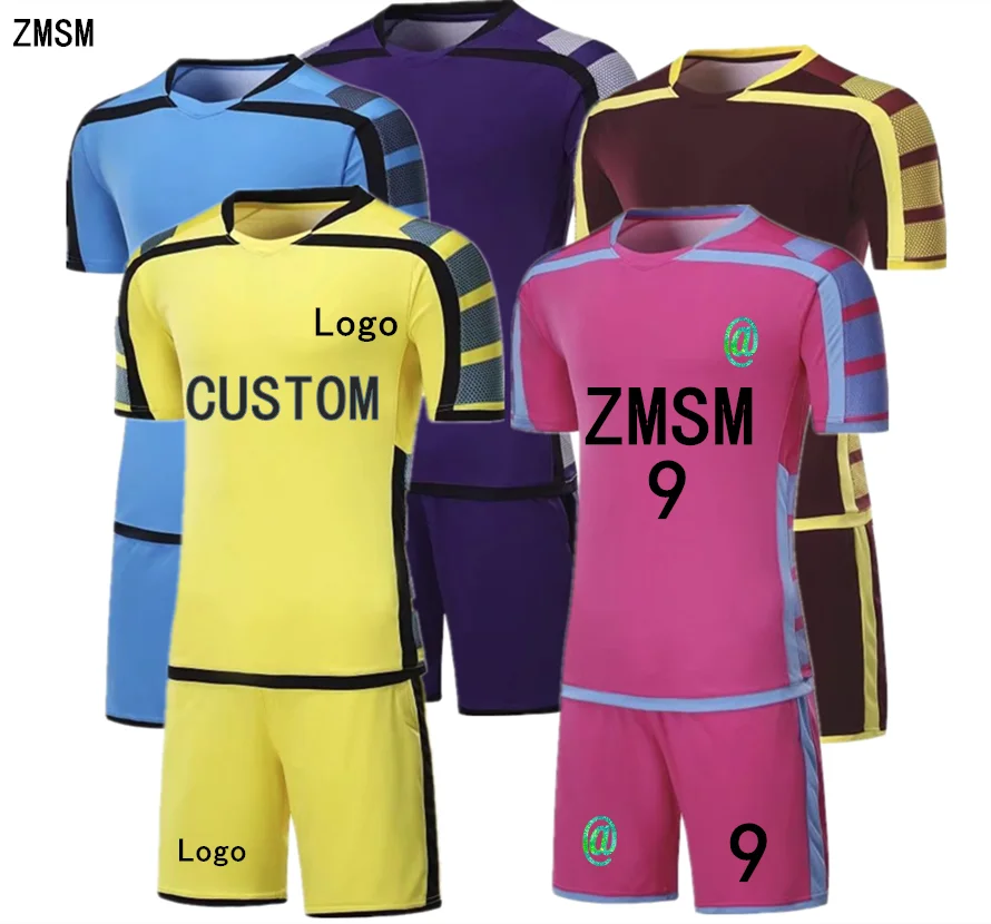 

ZMSM 2018 Short Men's Soccer Jerseys Kit Breathable Tracksuit Custom Team Survetement Football Uniform Maillot de Foot A15028