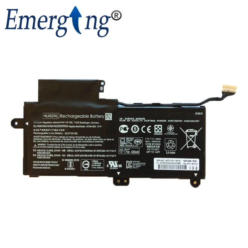 7,7 V 35WH ноутбук Батарея NU02XL для hp NU02XL HSTNN-UB6U TPN-W117 843535-541