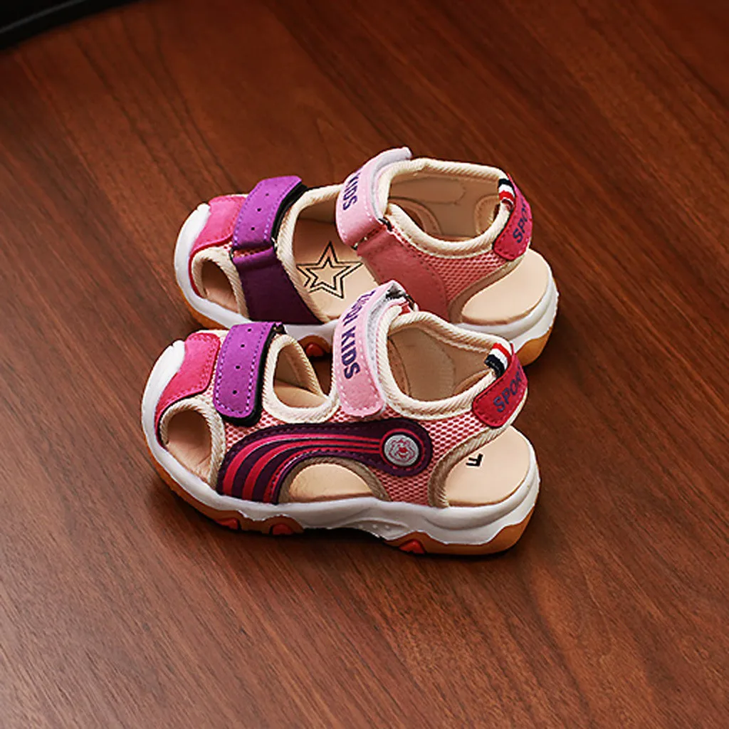 Huang Neeky W#4 новая модная пляжная обувь с закрытым носком для маленьких девочек и мальчиков; сандалии; кроссовки; очаровательный дизайн; сезон лето