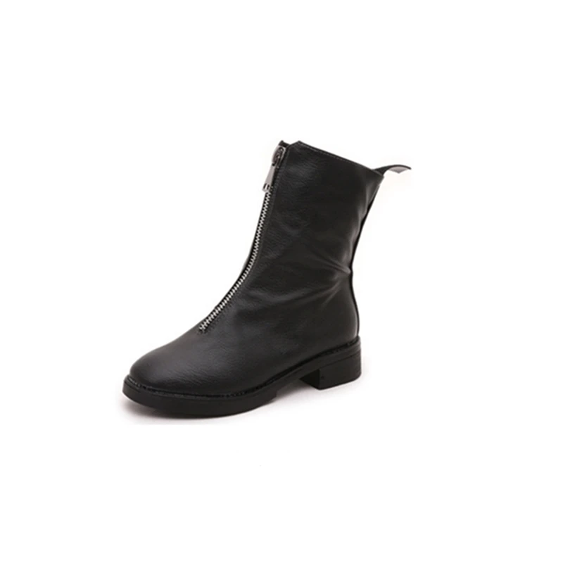 

Ho Heave Women Boots 2019 Fashion Cool New Style Pointed Toe Square Heel Black Shoes Women Mid Calf Martin Boots Popular Shoes