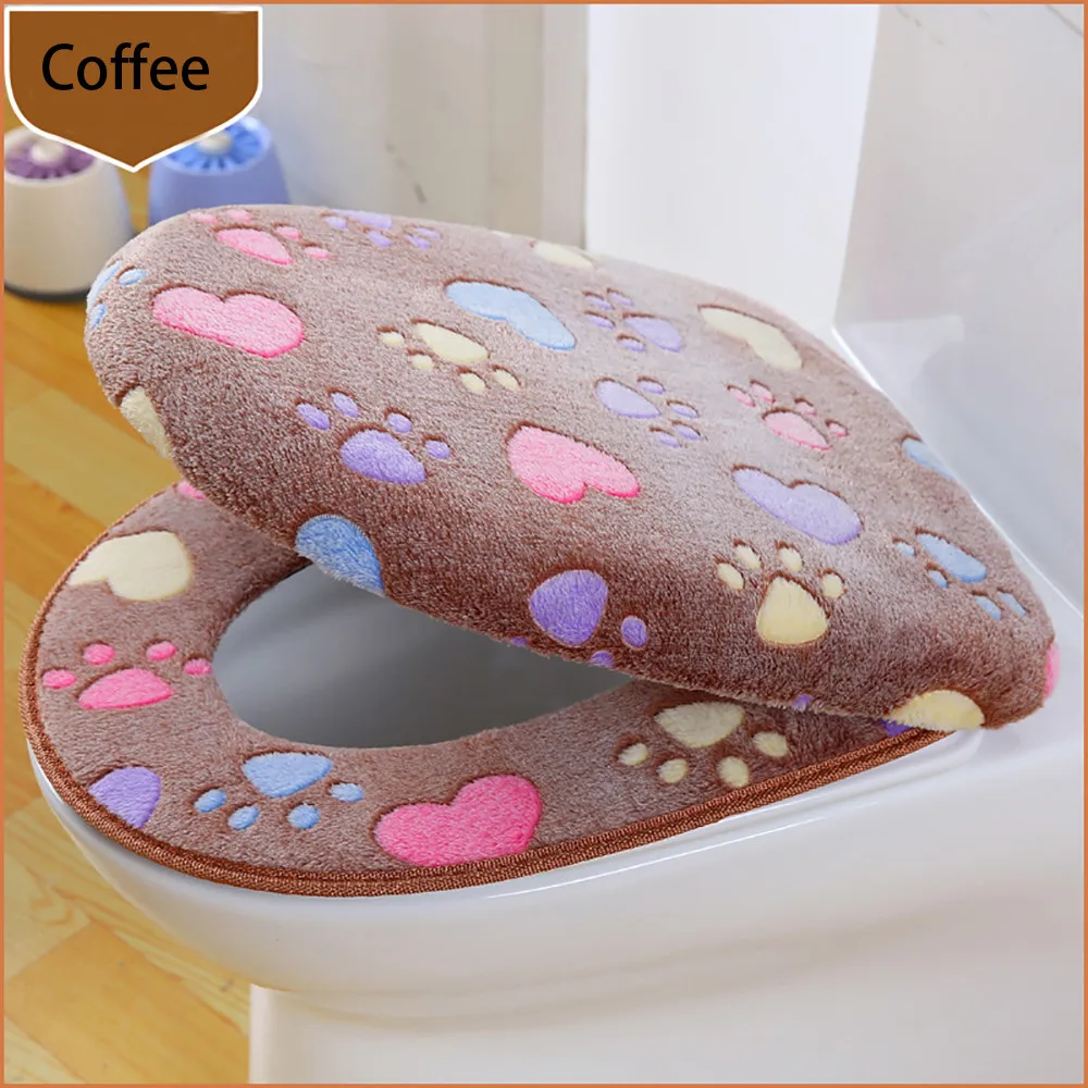 

2 PCS Set Potty Toilet Cover Home Bedroom Toilet Mat Comfortable Cushions Set Home Washing Room Winter WarmToilet Seat Covers