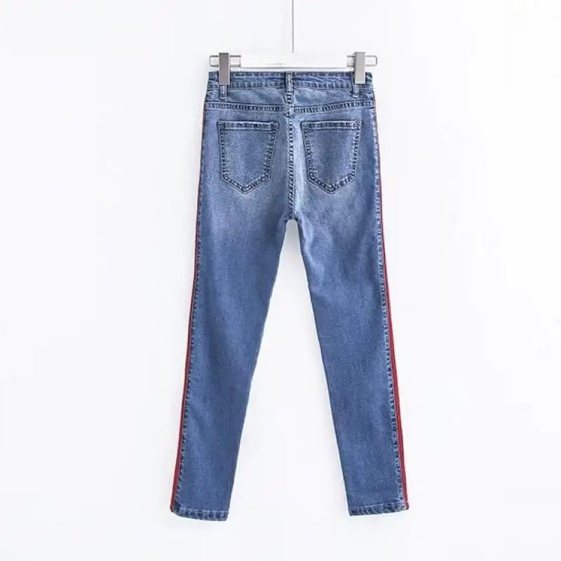 Женские джинсы в полоску с высокой талией 2019|high waist denim jeans|jeans for womenjeans femme |