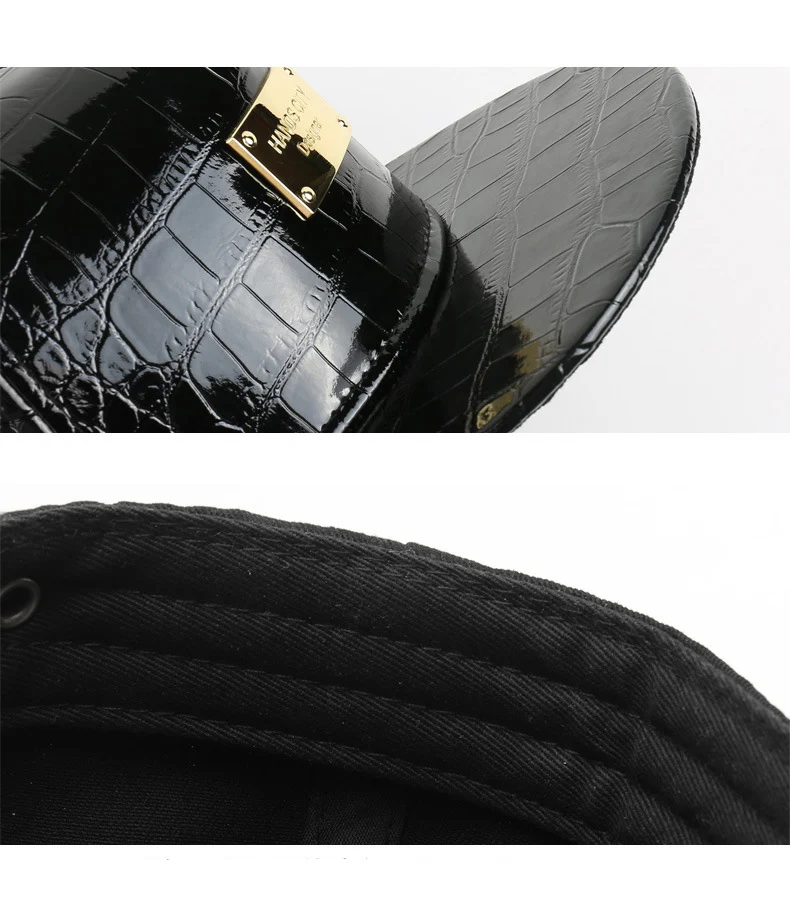 2018 de Petten de béisbol de cuero sombrero hombres sombrero de Casquettes PU hombres Hiphop Gorra negro blanco gorras Gorra de Baseball Hombre