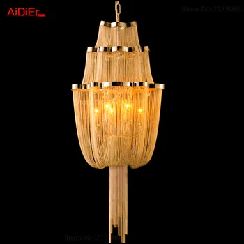 

Club Duplex living room lights Aluminium lamps modern luxury hotel chain aluminum chain chandelier Engineering Building BP-01