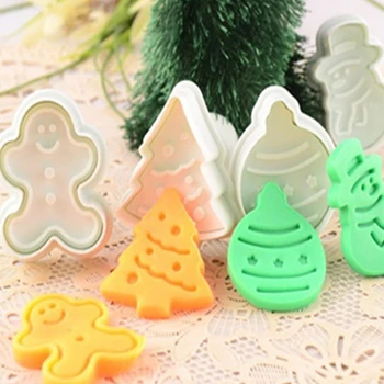 

Christmas Gingerbread Man Snowman Kitchen Cookie Cutters Biscuit Cookie Cutters Fondant Pastry Decorating Baking Tools DIY Mold