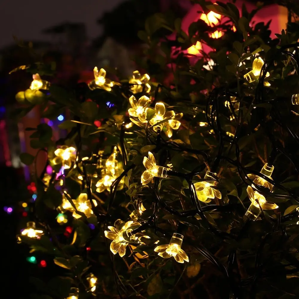solar lamps bloom strings light for christmas fairy (14)