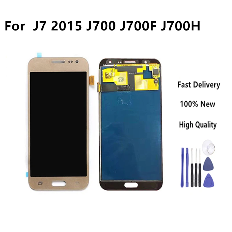 Для Samsung J7 2015 ЖК-дисплей + кодирующий преобразователь сенсорного экрана в сборе