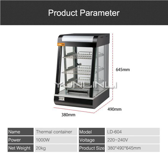 Multifunctional Food Heater Machine 1000W 220V~240V Display