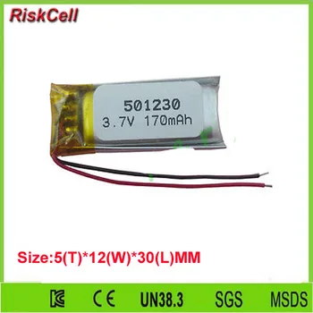 

Free shipping 100pcs/lot 3.7V 170mAh Polymer Li Battery For Bluetooth headset glasses record pen 501230