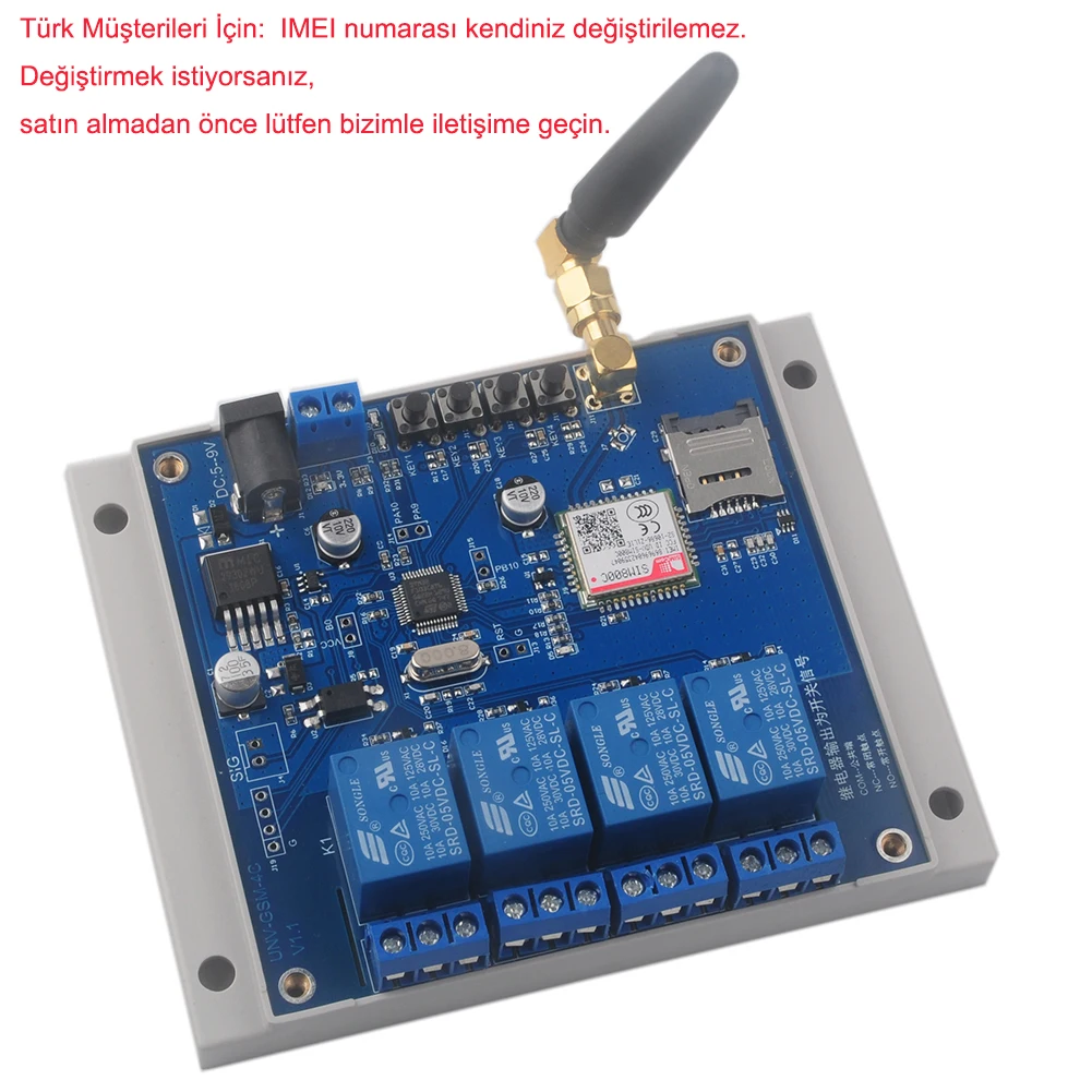 Módulo de Relé Interruptor de Controle 4 Canal Controlador Remoto Gsm Sms Chamada Gsm Portão Opener Sim800c Stm32f103cbt6 5 12 v - Image 6