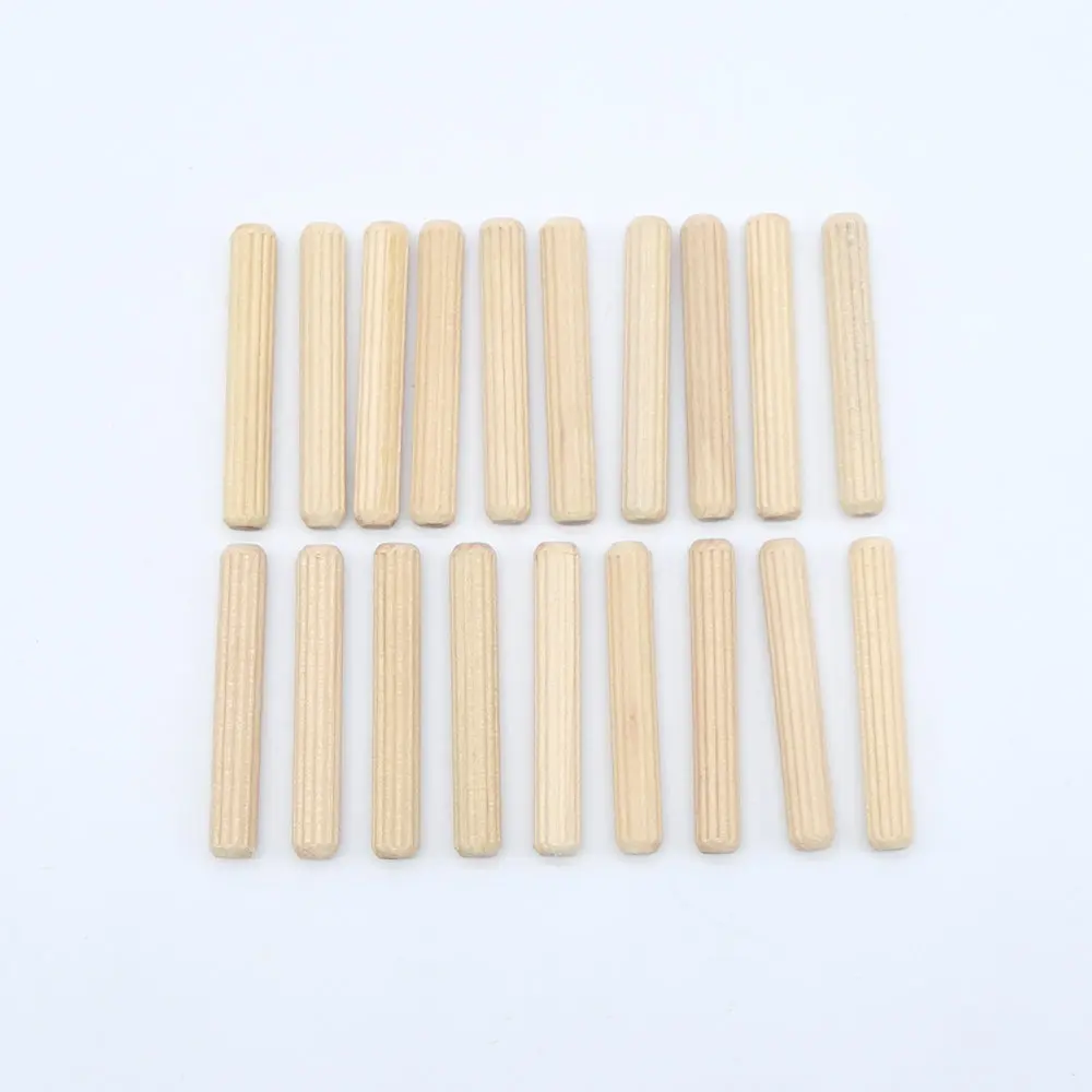 100pcs Woodworking Hardwood Round Dowel Pins Wooden Craft Rods