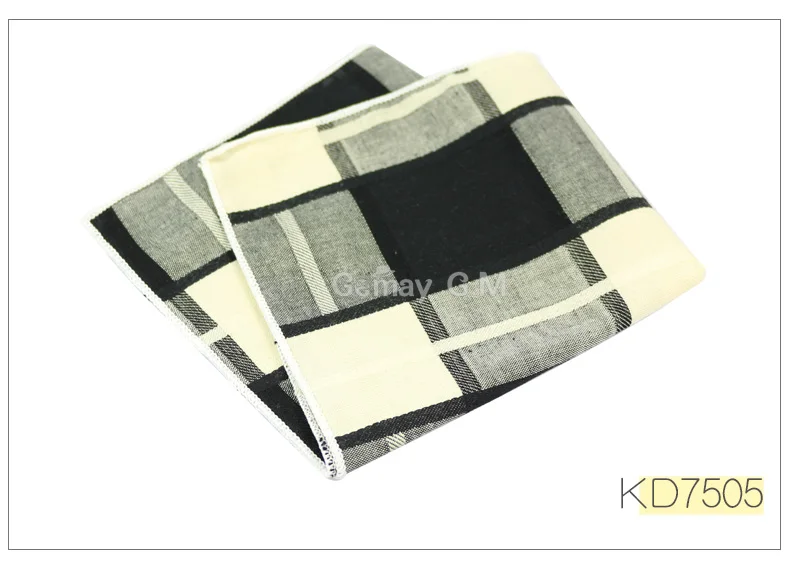 New Arrive Cotton Suit Pocket Square for Men Towel Square For Wedding Party Fashion Simple Cotton Mens Plaid Handkerchief Towel - Цвет: KD7505