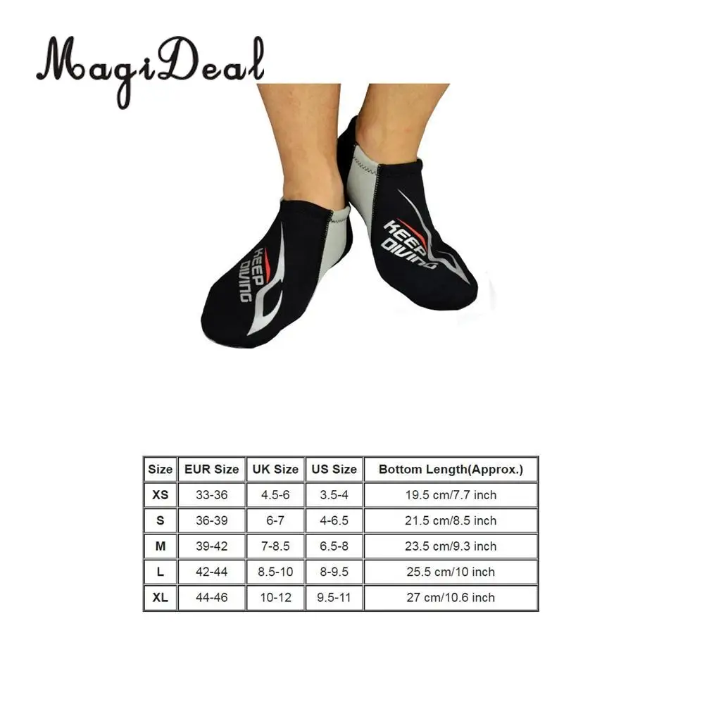 MagiDeal Adult Men Women Non-slip 3mm Neoprene Aqua Socks Swim Surf Beach Scuba Diving Water Sports Wetsuit Shoes Boots Fins