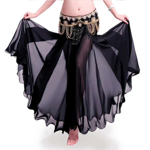 HOT Belly Dance Costume Waves Skirt Dress Trailing with Slit Skirt 10 Colors 