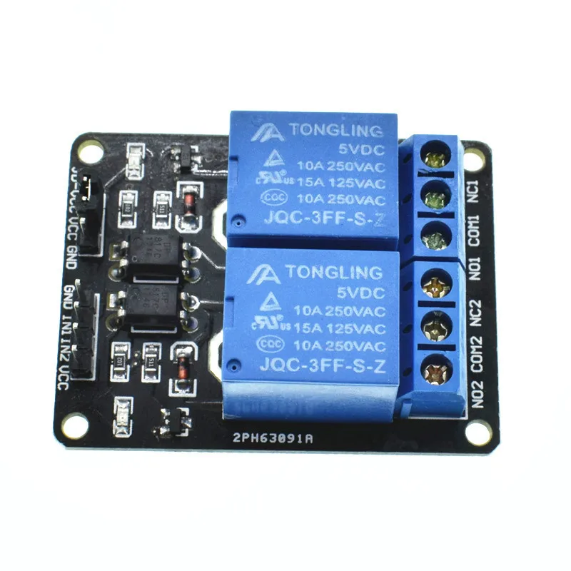 

2 channel relay module relay expansion board 5V low level triggered 2-way relay module