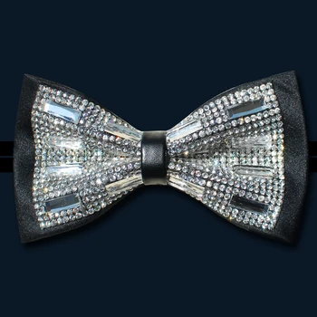 

Novelty Men Women luxury Formal Party Wedding Bow Tie Necktie Bling Bling Silver