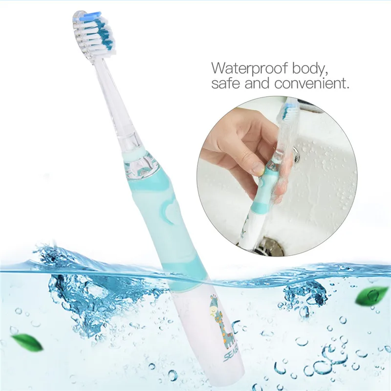 

Seago Electric Toothbrush Battery Smart Timer Sonic Ultrasonic Tooth Brush Waterproof Deep Clean Teeth Brush with 2 Brush Heads