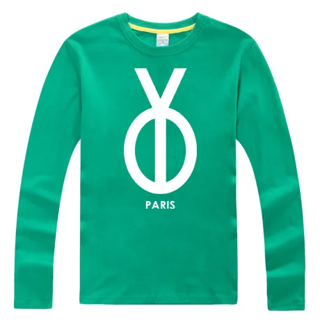 Майка «Париж» Мужская футболка больших размеров вечерние футболки светится в темноте Высокое качество хлопок длинный рукав Топ 4xl, 5XL, 6XL - Цвет: 2 green