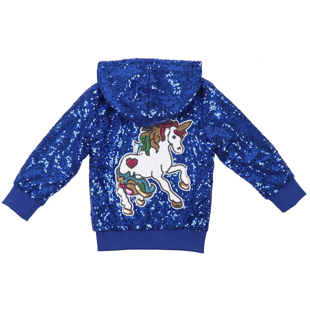 Одежда для мальчиков куртка с капюшоном для девочек Демисезонный хлопковая куртка для детей с блестками и радугой «Единорог», верхняя одежда для мальчиков и девочек подарок на Рождество, Хэллоуин