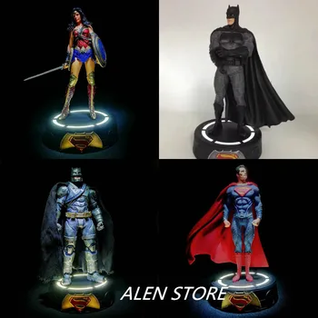 

ALEN NEW hot 20cm Justice League Batman Superman Wonder Woman shine collectors action figure toys Christmas gift doll