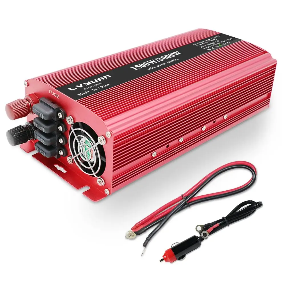 LED display Power Inverter Car Converter Replaceable fuses 6000W DC 12V