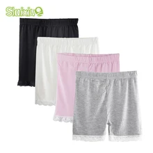 Однотонные ультратонкие леггинсы для девочек безопасные Короткие штаны Нижнее белье с кружевным краем трусы-боксеры для девочек, Короткие штаны для От 3 до 15 лет, детская одежда