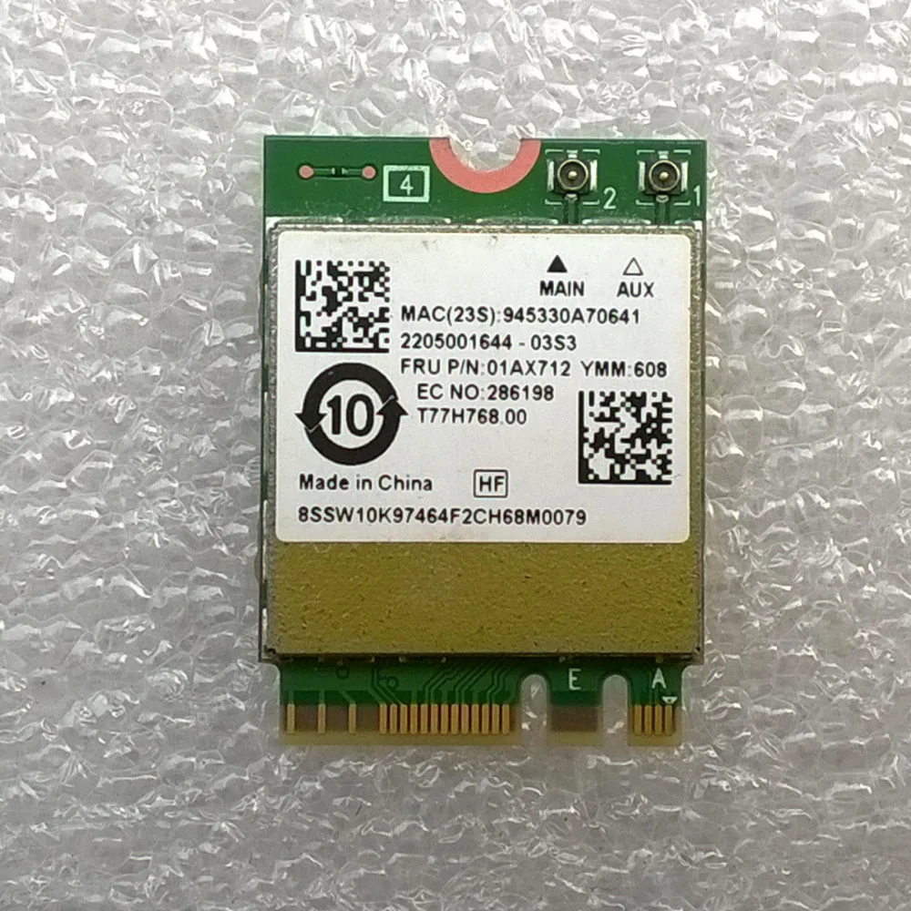 Новая Оригинальная карта 8822BE 802.11ac + BT M.2 WiFi для Lenovo Thinkpad P51S S5 T470 T570 X270 YOGA-370 Series FRU