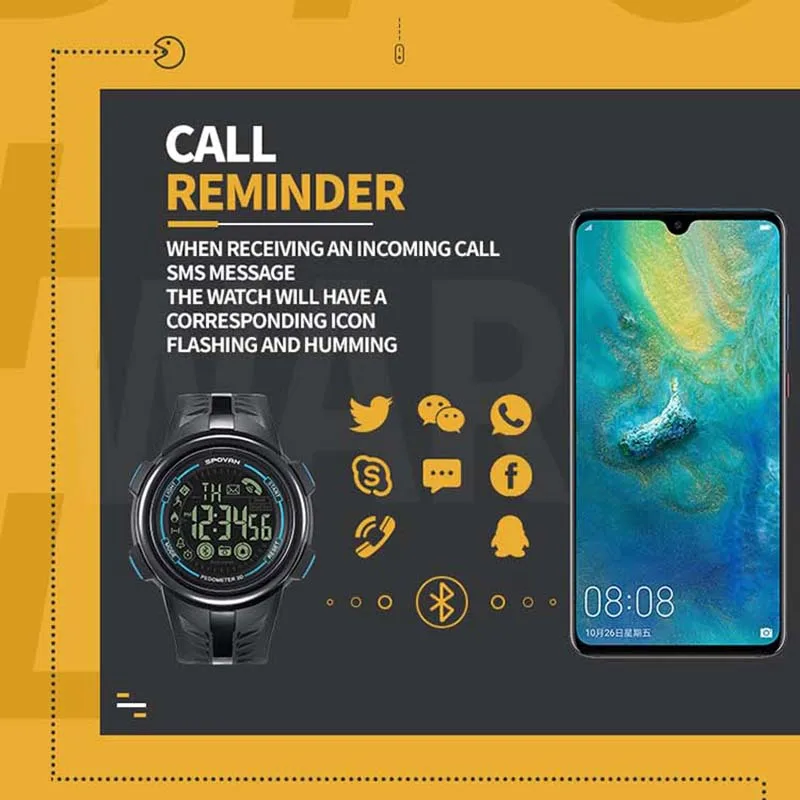 SPOVAN мужские цифровые часы умные Спортивные Фитнес наручные reloj deportivo hombre relogio