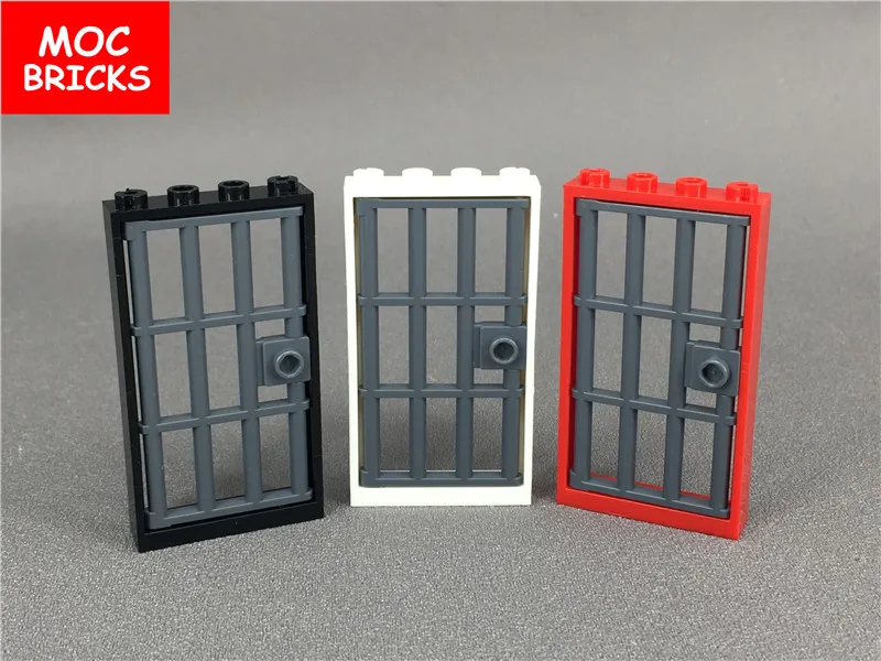 2 компл./лот кубики MOC дверная рама 1x4x6 Тип и дверь Barred с ручкой гвоздиком