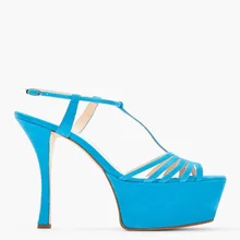 2015 Plus Größe Neue Sexy t-riemen Knöchel Schnalle Größe 5 Zoll plattform Frauen Schuhe Sommer Partei Spule High Heels Offene spitze Sandalen