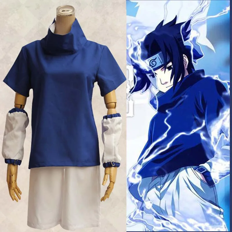 

Athemis Naruto Uchiha Sasuke Cosplay Costume Anime Cosplay Adult Costume Suit Top+Short Stitched High Quality Spot Fast Shipping