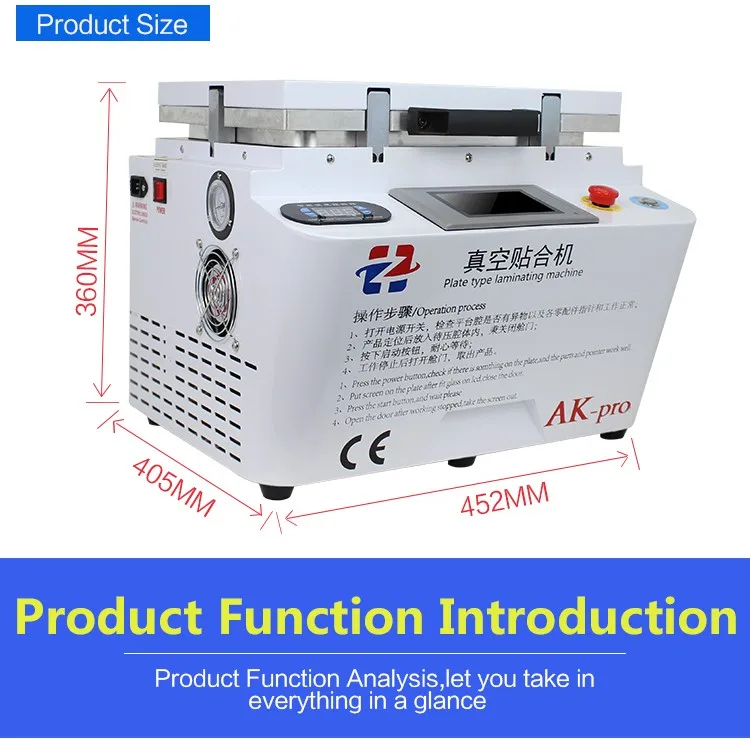AK PRO oca ламинатор вакуумная ламинационная машина для ремонта lcd восстановительная машина oca ламинатор машина для iphone s6 edge