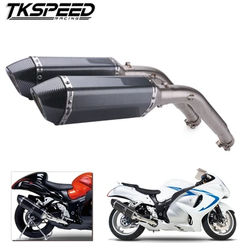 

Motorcycle Exhaust Modified Muffler Middle Connector Link Pipe Slip On For Suzuki GSXR1300 2008-2015 Hayabusa GSX1300R Moto Part