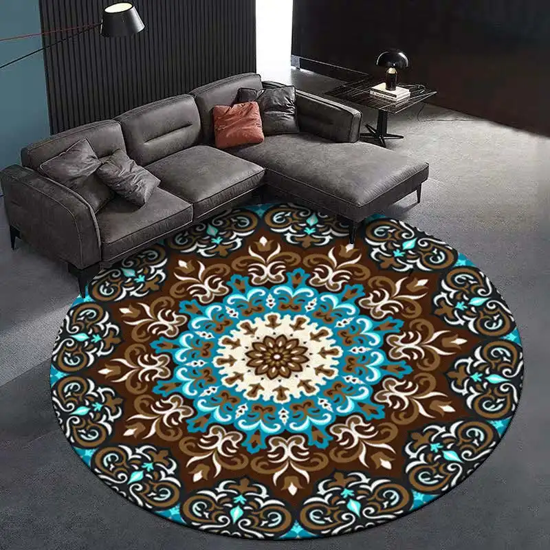 Mandala Round Carpets And Rugs Bohemian Style Bedroom Living Room Floral Printed Sofa Chair Decor Anti Slip Floor Mats Tapete Aliexpress
