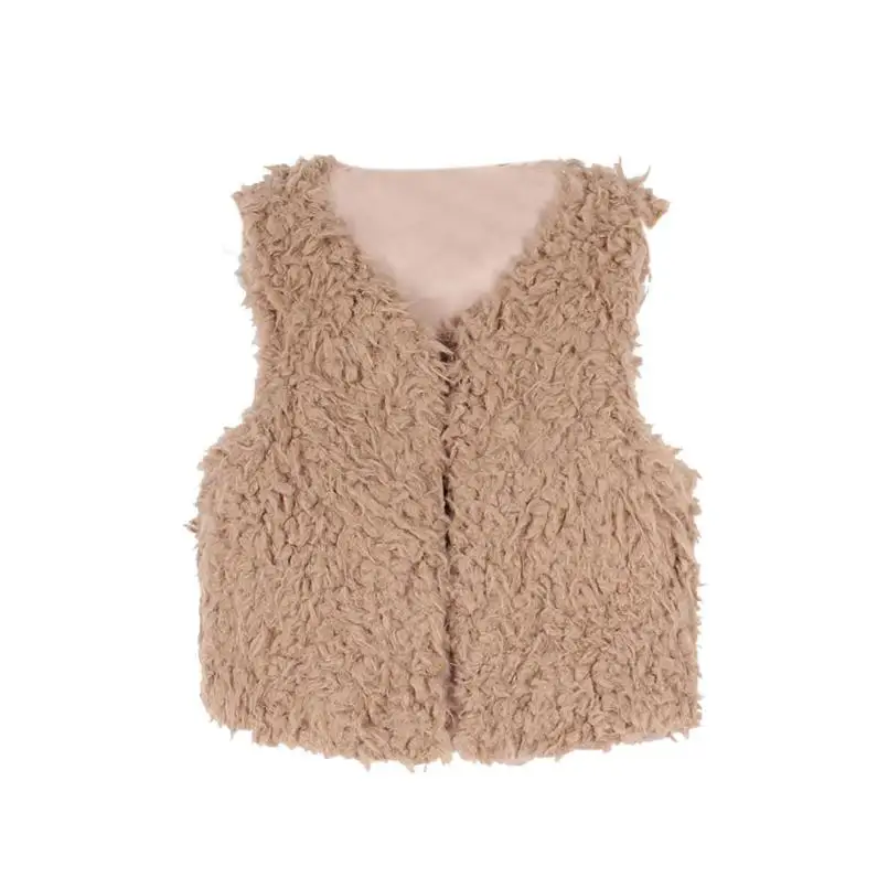

Kid Baby Girl Autumn Winter Faux Fur Waistcoat Thick Coat Warm Outwear Clothes Jacket Kids Children Clothing Roupas de menina