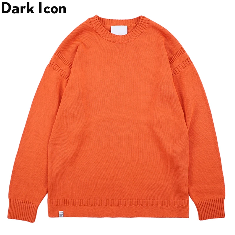 

Dark Icon Round Neck Solid Color Men's Sweater Pullover High Street Sweaters for Men 5Colors