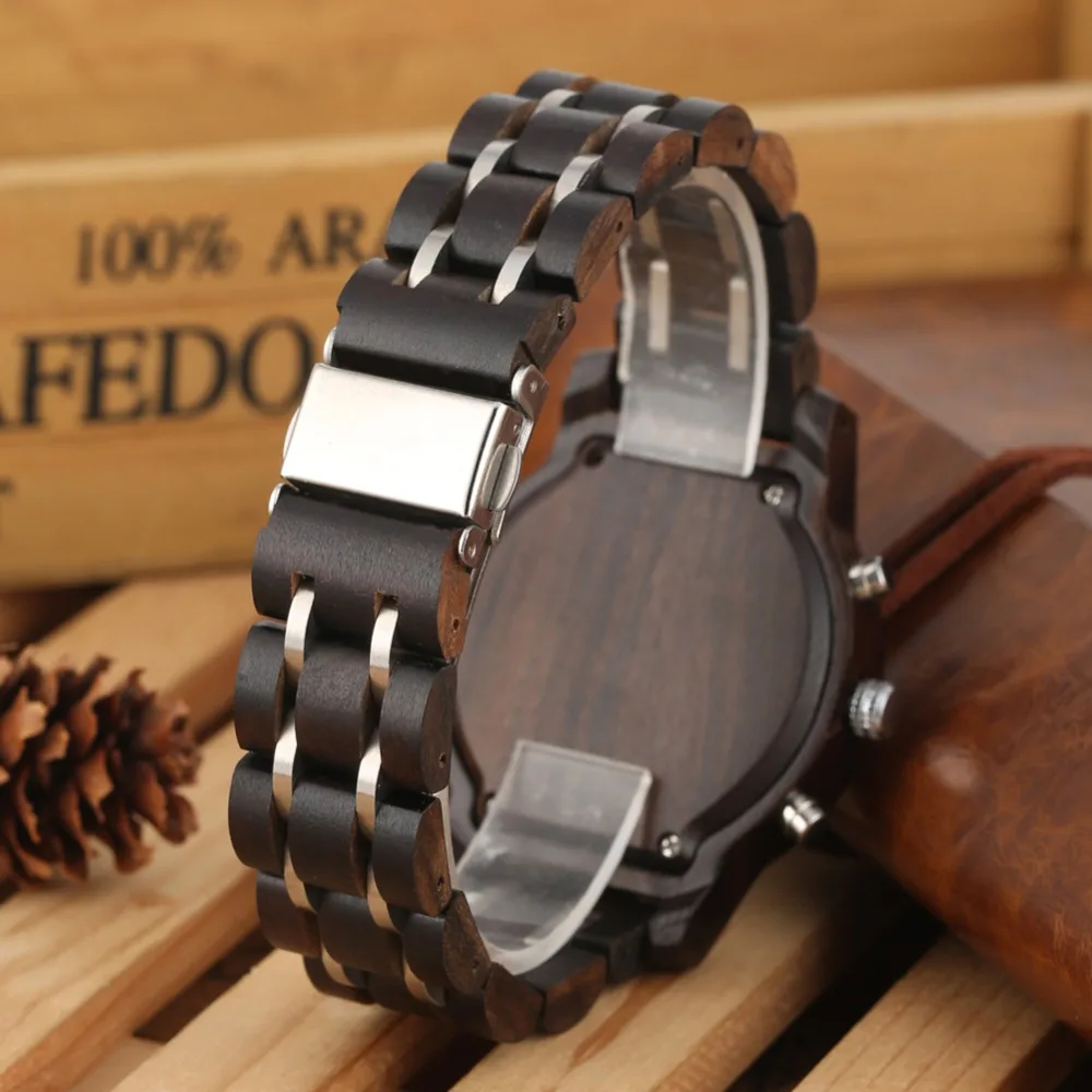Часы мужские кварцевые спортивные часы мужские шестиконтактный хронограф циферблат часы для женщин натуральные ручной работы деревянные