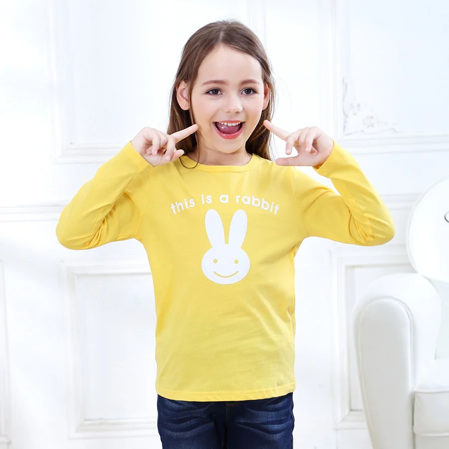 SheeCute Новое поступление на весну осень футболки с длинным рукавом для девочек