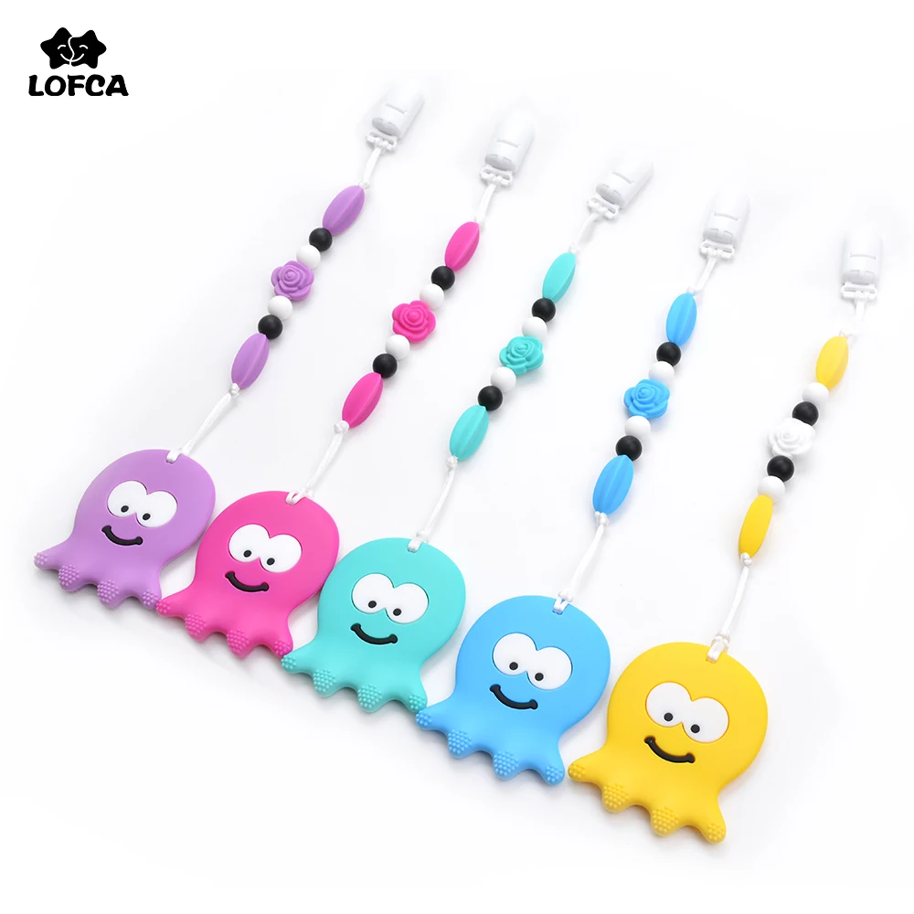 

Octopus Baby Teether Pacifier Clip Chain Silicone Teething Accessories Baby Carrier Silicone Chew Teething Pacifiers Clip Holder