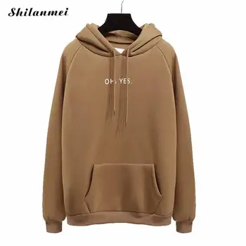 

2018 Winter Pink Hoodies Women Pullover Thick Loose Women Letter Harajuku Casual Hoodies Sweatshirt Female All Match Streetwear