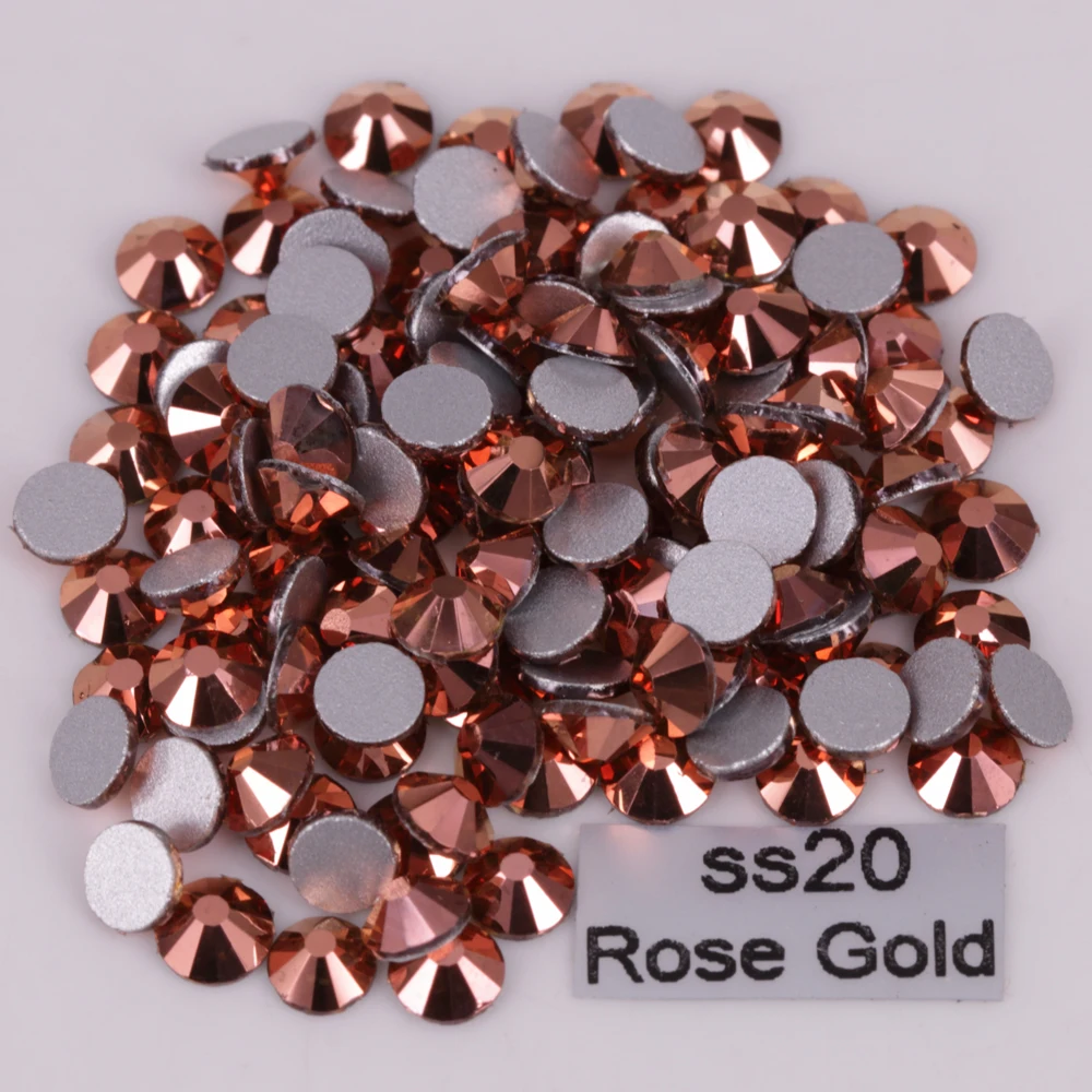 Высокое качество ss3-ss30 розовое золото клей на плоской задней Кристаллы/не исправление стразы