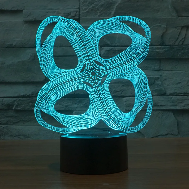 

Абстрактная цветная светодиодная 3d лампа, креативная сенсорная визуальная настольная лампа для спальни, декоративная настольная лампа