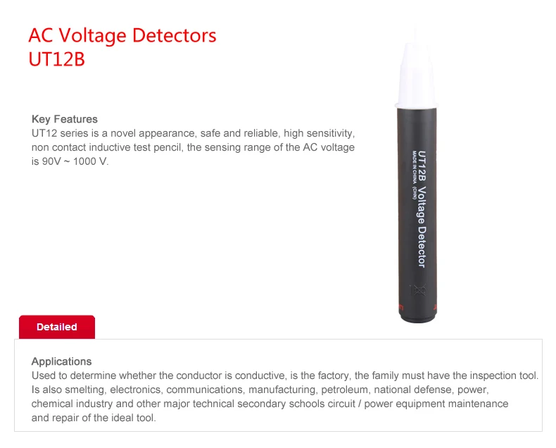 UNI-T Бесконтактный детектор напряжения переменного тока электрическая тестовая Ручка 90 V-1000 V датчик напряжения тестер er светодиодный индикатор