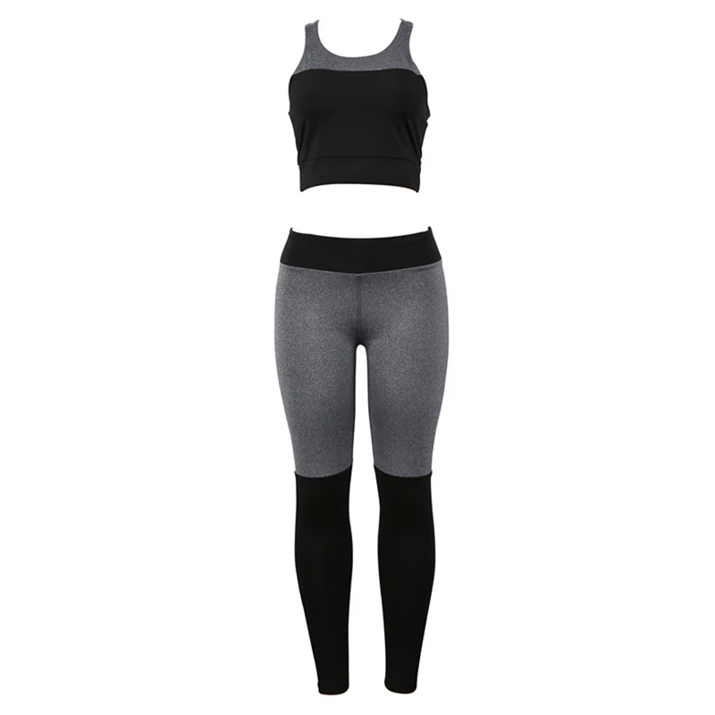 Женский комплект для бега, однотонный комплект для йоги, пэчворк, бег, фитнес, бег, футболка, леггинсы, спортивный костюм, спортивная тренировочная одежда