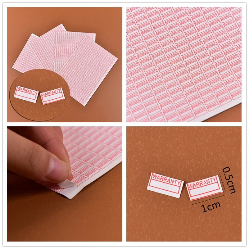 

1000pcs/pack 10mm x 5mm Warranty Void If Removed Sticker Security Seal Red Color Rectangle Shape Fragile Label