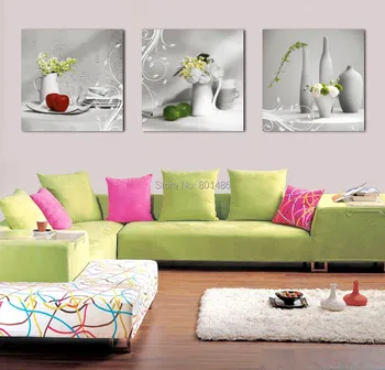 

Factory Price - Large size 3 piece still life pictures modern home decor wall art painting print on canvas (No Frame)